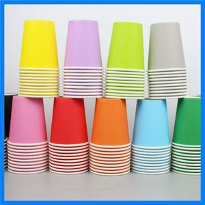 단색 두꺼운 일회용 종이컵 일회용 컵 결혼식 생일 파티 식기 일회용 종이컵 세트 10 개 9oz/250ml