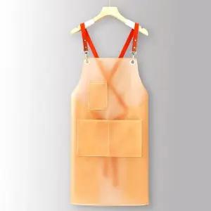 방수앞치마 주방 미용실 식당 반투명 앞치마 오렌지 (WFJPW71)