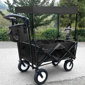 야외 왜건 천막 캐노피 패브릭 보호 카트 태양 그늘막 비 접이식
