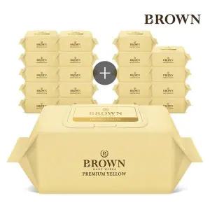 브라운 프리미엄 옐로우 72매 캡형 20팩 아기물티슈 447019