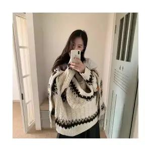 여자 후드 가디건 카디건 자카르 니트 겨울 도톰 스웨터 ST4