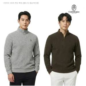 까스텔바작 골프 남자 등판 퀄팅 자수 하이브리드 반집업 티셔츠 EWTL-201