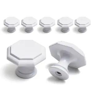 인테리어 세상 팔각(소) 1구 가구손잡이 화이트 7개