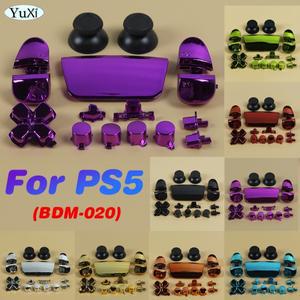 [호환품]게임 패드 컨트롤러 크롬 교체용 D-패드 핸들 단추 키트 PS5 V2.0 도금 R1 L1 R2 L2 BDM-020 1 세