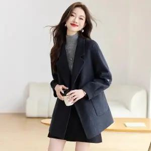 여자 정장 자켓 양복 칼라 양면 모직 코트 가을 겨울 캐주얼 슬림핏 원픽4