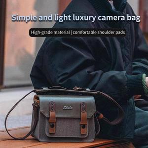 Canon Fuji Sony 클래식 레트로 카메라 가방 적합 캔버스 대비 대각선 크로스 숄더 핸드 헬드 사진