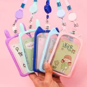 (별별창고)캐릭터 투명 목걸이 카드지갑 교통카드