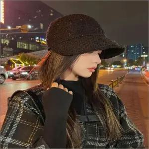 여자 방한 양털 버킷햇 겨울 3컬러 니트햇 골프모자