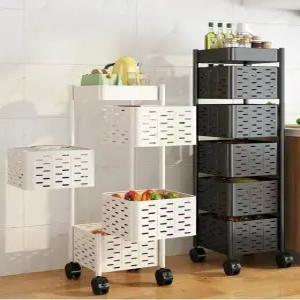 철망회전서랍 이동식 트롤리 바구니 웨건 수납함 캐비닛