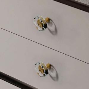 가구 서랍 수납장의 크리스탈 유리 손잡이 팔각형 모양 당기는 황동 드레서 주방 찬장 서랍 도어 핸들 손잡