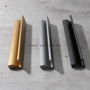 1000mm 긴 알루미늄 검은 가구 옷장 서랍 수납장 도어 핸들 손잡이 주방 찬장 서랍 손잡이 하드웨어