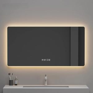 라포식 스마트 욕실 거울 사각형 김서림 방지 타임 터치 발광 화장실 벽 LED 조명 화장대