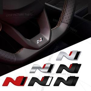 자동차 스티어링 휠 스티커, 현대 N 라인 I30, Ix25, 투스카니, 투싼, 엘란트라, 소나타용, 3D 메탈 배지,