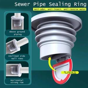 라포식 실리콘 배수 하수구 파이프 씰링 링 냄새 방지 씰 스토퍼 샤워 바닥 드레이너 욕실 액세서리 워터
