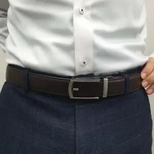 페이크 핀버클 가죽 자동벨트 브라운 남자벨트 요술벨트 자동벨트 남성허리띠 혁띠