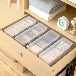 국산 투명 수납함 손수건 정리함 대용량 플라스틱 다용도 케이스 주방 소품 문구류