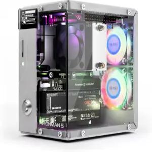 타워 쿨러+듀얼 RGB 팬이 장착된 라즈베리 파이 5 하일로-8L AI 가속기용 Pironman NVMe M.2 SSD PCIe