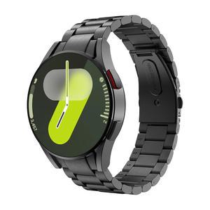 갤럭시 워치 7 FE 6 5 4 밴드 40mm 44mm /워치 프로 45mm 클래식 43mm 47mm /4 42mm 46mm, 남성용 노 갭 스테인리스 스틸 밴드, 블랙