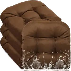 Barydat 야외 의자 쿠션 4개 세트 48 x 48cm 방수 및 자외선 차단 기능의 파티오 가구용 오버스타프 시트