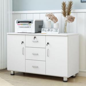 사무실 프린터 선반 진열장 복합기 수납장 실용적 프린트 라이트월넛 정리 다이 3단 흰색