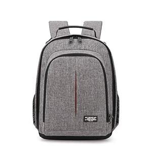 DSLR/SLR 및 미러리스 카메라용 진누오랑 카메라 백팩 | 10MM 충격 방지 패딩이 있는 방수 옥스포드 원단 컴팩트 경량 여행용 케이스(카메라+6 렌즈 1개 포함) - 그레이/블랙/블루
