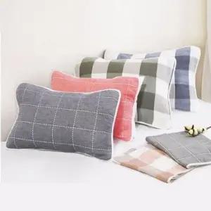 베개세상 밴딩 커버 체크 베겟잎 베개 순면 (WFKALMU)