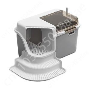 대형 고양이 화장실 복도형 디자인 밀폐형 배변 트레이 냄새 방지 스플래시 새끼 편리한 뚜껑 애완동물 청