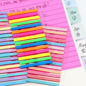 로바식 3000 매 컬러 스티커 투명 형광 색인 탭 플래그 메모 페이지 북마크 학교 사무용품 문구