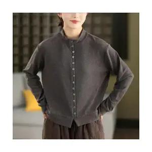 EAMT 여성 반폴라 맨투맨 겨울 단추 장식 기모 슬림핏 이너 상의 YJ4