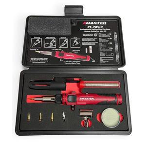 마스터 어플라이언스 PI-20SiK 프로페셔널 무선 부탄 납땜 아이언 키트 [휴대용 스테이션 및 열 도구] - 자동 점화 / 조절 가능한 온도 680F 820F, 연료로 리필 가능