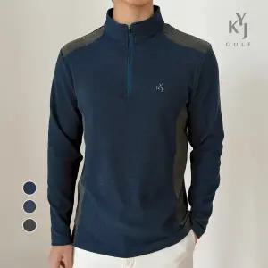 [김영주골프] 남성 반집업 기모티셔츠 겨울 골프 등산 하이넥 긴팔티 출근 데일리 KRMT6103