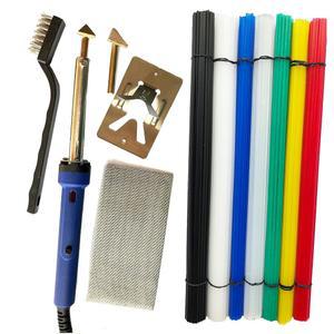 플라스틱 수리 용접 키트, 80W 다리미, 90개의 막대, 1개의 금속 브러시, 스탠드, 보강 메쉬, 2개의 팁, 자동차 범퍼, 대시보드, 카누, 카약 DIY용 키트