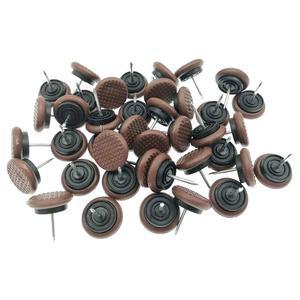 알리미토피아 40pcs 가구 의자 글라이드 네일 인 두꺼운 나일론 슬라이더 패드 바닥 보호대 나무 테이블 다리( 21mm 또는 53/64인치; 갈색)