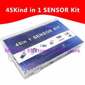 호환 45 in 1 센서 모듈아두이노 라즈베리 파이용 16가지 스타터 키트  37 우수함(박스 포함) DIY UNO MEGA