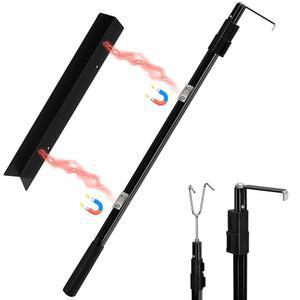 6.9피트 높이의 마그네틱 장착 트럭 카고 그래버 리치 도구, 최신 텔레스코핑 침대 리트리버 도구 마그네틱, 다목적 픽업 액세서리 폴(후크 1개 플레이트 2개)