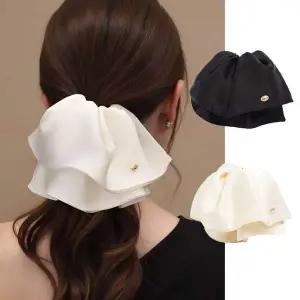 스카프형 헤어핀 헤어슈슈 곱창밴드형 고급스런 새틴 집게핀