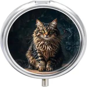 귀엽고 사랑스러운 고양이 알약 케이스 포켓 지갑용 휴대용 데일리 정리함 여행용 상자 생선 기름 및