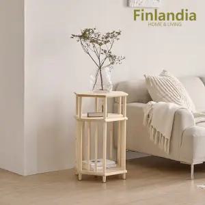 핀란디아 소울 원목 침실 거실 육각 2단 협탁