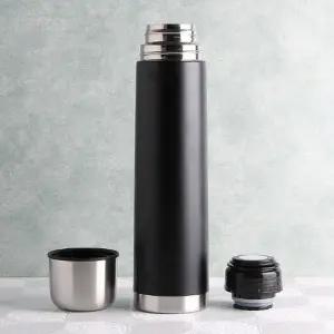 보냉병 1L 블랙 원터치 진공보온병 스텐보온병 보온병