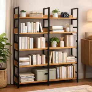 [아트박스]/가구느낌 리버책장 5단 1300 철제 책꽂이 인테리어