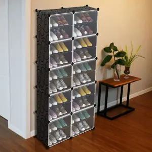 [하프클럽/]도매코 와이드 40켤레 수납 현관 신발장 2열 10단