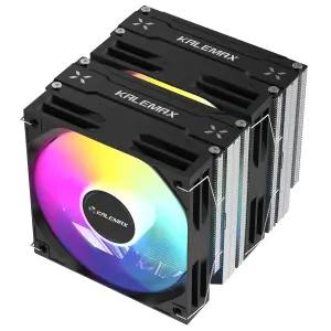 Kalemax CPU 쿨러 듀얼 타워 6×6mm 히트 파이프 냉각 120mm ARGB PWM 팬 2000RPM 속도 AMD AM4/AM5/; 인텔