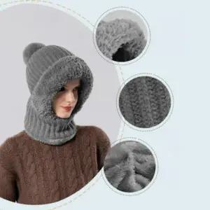 여성 겨울 융털 방한목토시 넥워머 방울 야외 등산 바라클라바 소프트 자전거 3컬러