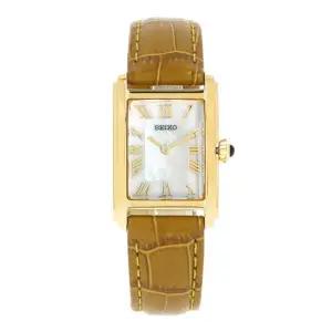 세이코 세이코 여성 가죽 손목 시계 클래식 스퀘어 SWR100P1