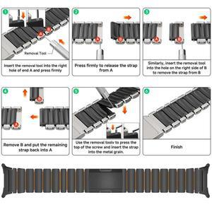 삼성 갤럭시 워치 8 44mm 40mm 8클래식 46mm용 티타늄+고무 스트랩 실리콘 메탈 밴드 갤럭시 울트라 2025 4