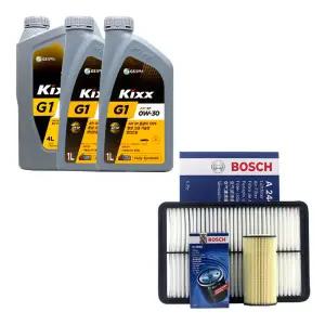 그랜져HG 3.0 LPI 엔진오일 킥스 G1 0W30 6리터 보쉬 오일필터 에어필터 세트