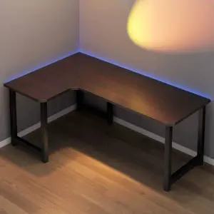 게이밍 책상 코너형 조립식 컴퓨터 서재 1600 학생 전국 120x80 북미 흑호두 왼쪽