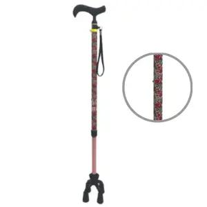 국내산 여성 노인 부모님 길이조절 예쁜 카본 네발 지팡이 외출용 마실템 지팽이