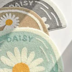 미끄럼방지 논슬립 극세사 데이지 반달매트 3color 발매트 주방매트 욕실매트 다용도매트 극세사매트