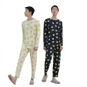 남성 여성 잠옷 세트 남녀 공용 빅사이즈 피치 원단 실내복 파자마 상하 홈웨어